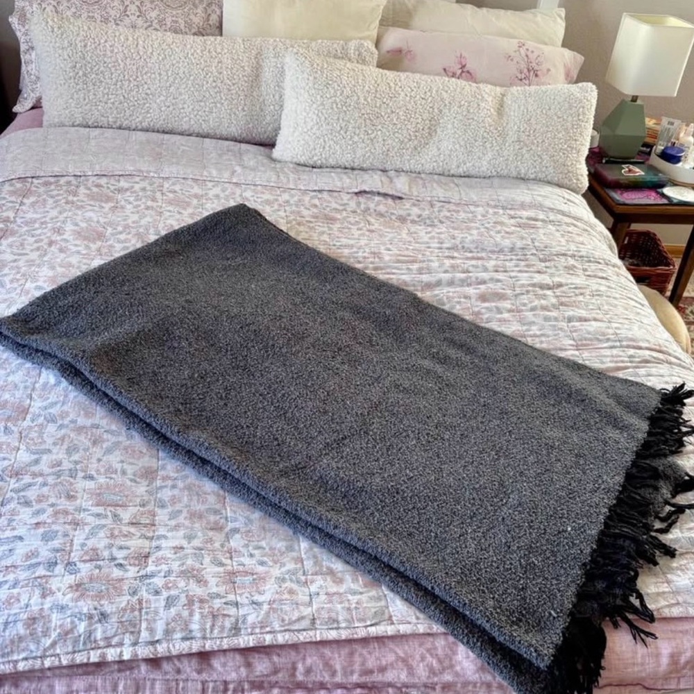 Cozy Gray Mexican blanket